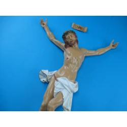Korpus Pana Jezusa na krzyż z żywicy + napis 56 cm